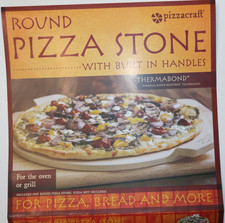 Piedra redonda para pizza ThermaBond™ de 14,5" PIZZACRAFT con asas - horno/parrilla - PC0104
