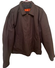Men's Red Kap Work Jacket Size XL Brown Quilted Lined Collared Slit Pockets New