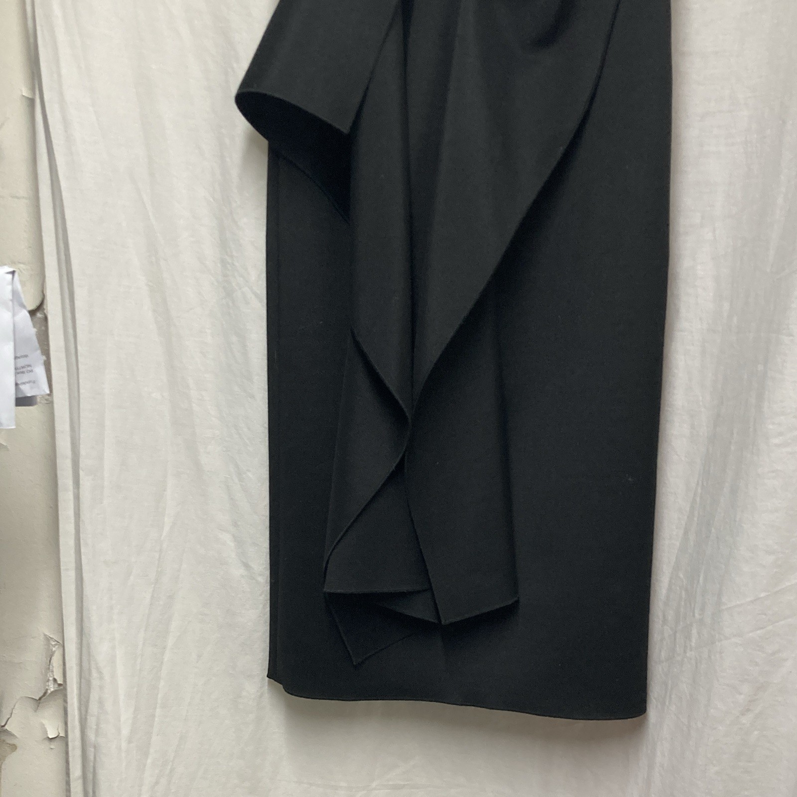 Acler women’s black solid midi pencil skirt ruffle accents back zip closure 3