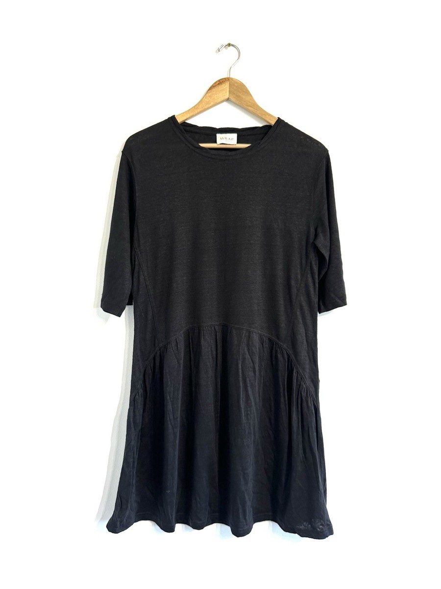 black 3 4 sleeve mini dress Black Short Dress with 3/4 Sleeves