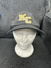 King Cobra Vintage Black Beige Strapback Golf Hat Cap Made In USA Single Stitch