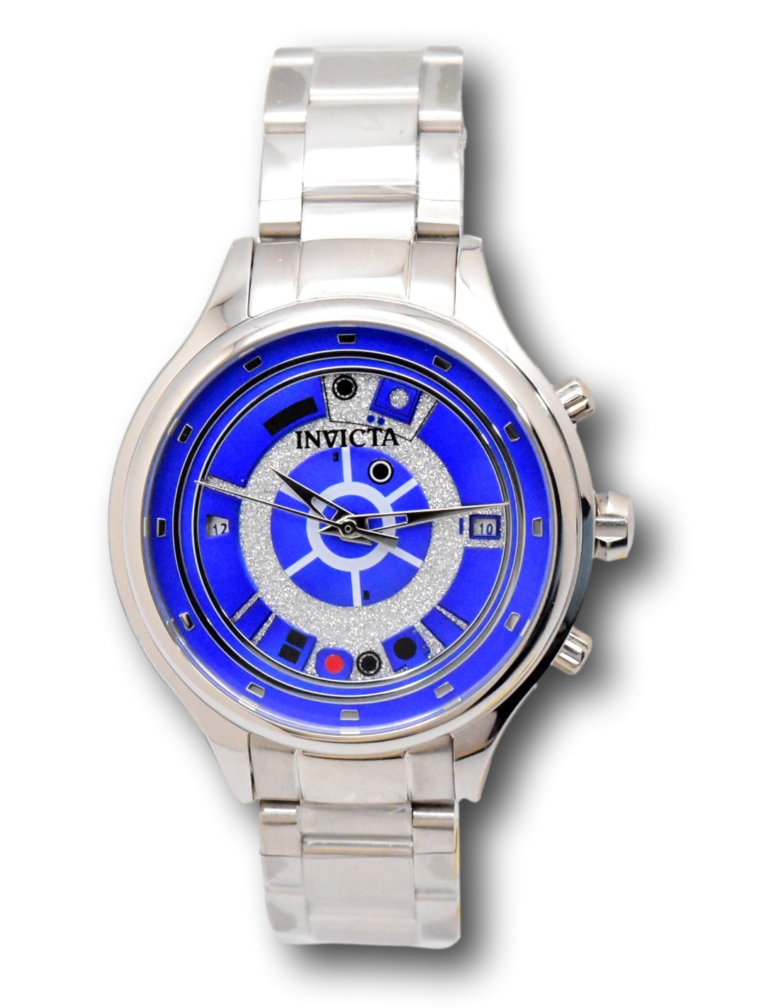 Invicta Star Wars R2-D2 Women's 38mm Dual Time Limited Blue Glitter Watch 41390