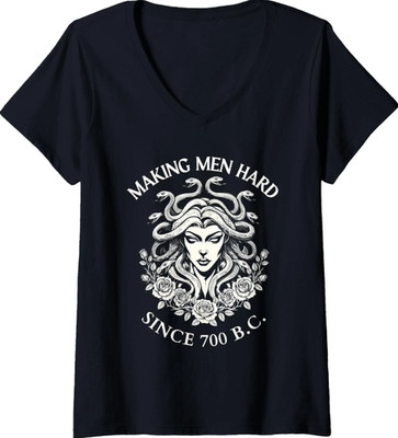 Medusa Making Men Hard Since 700 BC Tee, Greek Funny, Ladies V-Neck T-Shirt