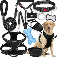 No Pull Dog Harness Adjustable Collar  Leash Set - Dog Halter Harnesses Coll...