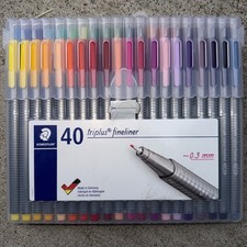 STAEDTLER 40 Triplus Fineliner Pens Art Colouring Markers Fine Liners Fineliners