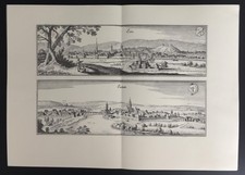 CALW & CANSTATT KUPFERSTICH MERIAN 1643 FORMAT 43,5x31 cm ALTES FAKSIMILE 1950