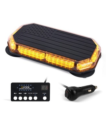 42 LED Amber Strobe Light Bar Magnetic Roof Top Emergency Hazard Warning Lamp