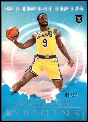 2024-25 Panini Origins #24 Bronny James Jr. Euphoria Turquoise #/25 Rookie E1