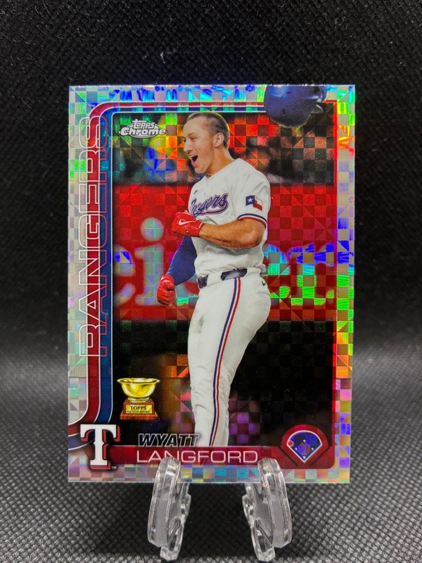 Wyatt Langford 2025 Topps Chrome X-Fractor #68 Texas Rangers