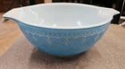 VTG 1-1/2qt Pyrex Blue Garland Snowflake Cinderella Nesting Mixing Bowl #442