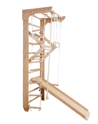 Sprossenwand Holz 220 cm Buche KINDER-5 mit Zubehör Kletterwand Indoor