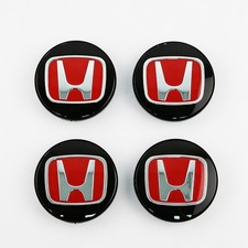 Set Of 4 69mm Jdm Red H Wheel Center Caps Hubs Cover New Fit For Honda Civic