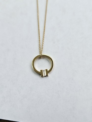 Tiffany & Co. 18k Yellow Gold T Square Diamond Necklace