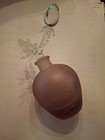Vintage Perfume Bottle Pink Satin Glass Base Rose Floral Butterfly Design Topper — photo 5