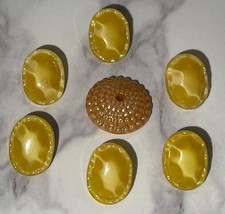 Vintage Yellow  Czech Glass Sewing Crafting Buttons Button Lot 125-24