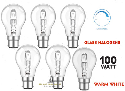 LIGHTMANN 100 Watt GLS klar Glühbirne B22 BC Bajonettverschluss 240V dimmbar x 6