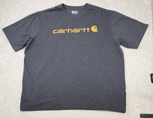 Carhartt Loose Fit Mens 3XL Short Sleeve T-Shirt Spell Out Yellowstone Dark Gray - Picture 1 of 5