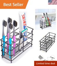 Modern Multi-Purpose Toothbrush Holder with Quick Dry Features in Elegant Black