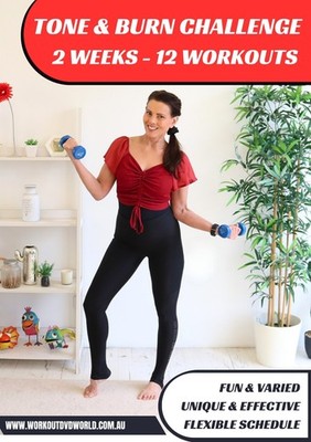 BARLATES TONE & BURN CHALLENGE 12 WORKOUTS ON 2 DVDS EXERCISE DVD LINDA STEJSKAL
