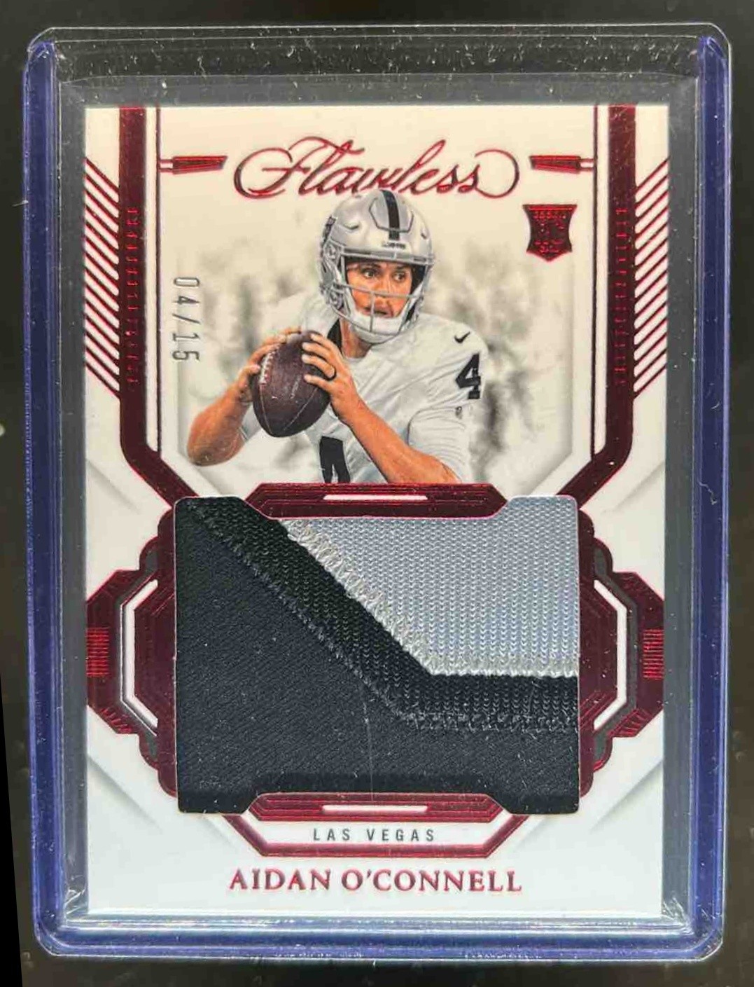 Aidan O'Connell Panini Flawless Rookie Patches #RPAOC Ruby