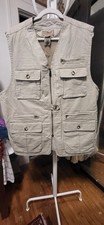 Vintage New LLBean Khaki Pockets Zip Up Fishing/Utility/Photo Vest 261497  XXL
