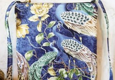 Pochette Mango En Coton Noir Et Bleu - Dimensions 26x2x20 Cm, Neuf Avec étiquette, Fermeture Pression