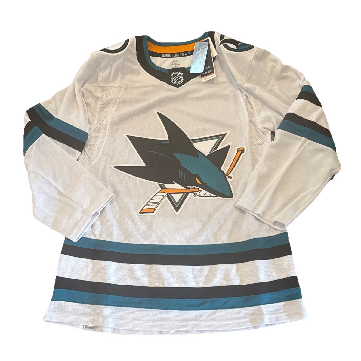Hockey San Jose Sharks White Jersey San Jose Sharks Jersey Small