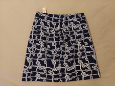 Womens New Talbots Skirt 6 Navy Blue Cotton