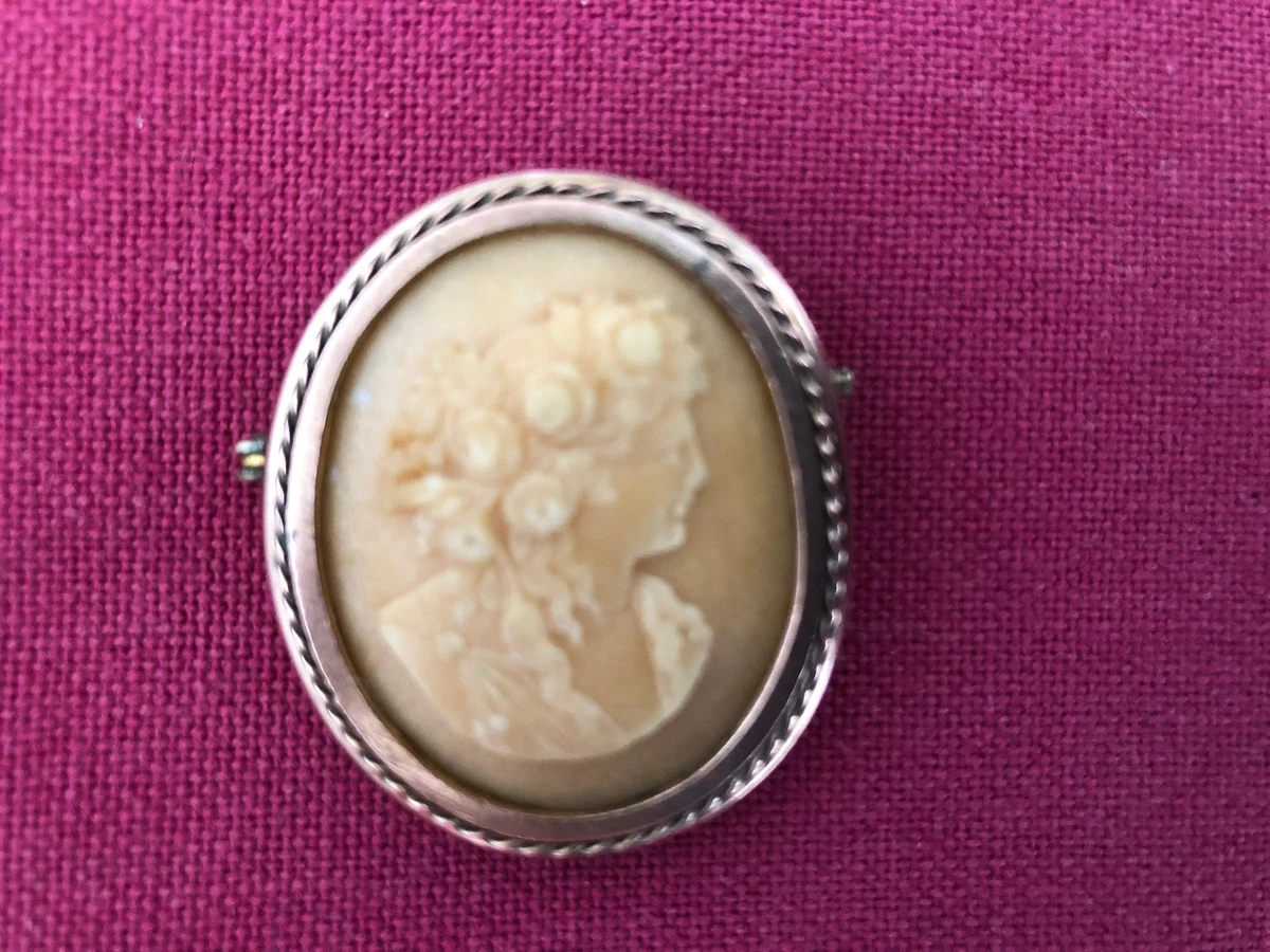 Broche Ancienne Vintage France - Médaillon Chapeau Diable En Verre