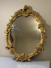 Vintage Gold Gilt Ornate Wall Mirror French Rococo Hollywood Regency