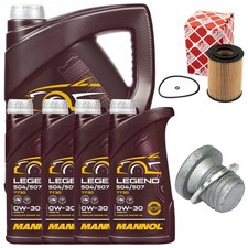 Motoröl Filter Set MANNOL 0W-30 504/507 9 Liter + Schraube für Mercedes E-Klasse Motoröl Filter Set MANNOL 0W-30 504/507 9 Liter + Schraube für Mercedes E-Klasse