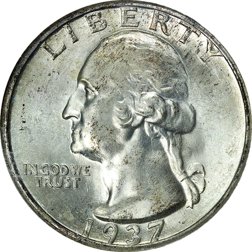 1937-S Washington Quarter NGC MS65 Old Holder Strong Strike