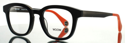 WOOW No Brainer 2 100 Black Womens Square Full Rim Eyeglasses 49-21-145 B:41