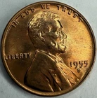 1955 S Uncirculated Lincoln Wheat Cent Exact Coin Imaged #LWC2505