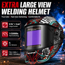 ARCCAPTAIN Auto-Darkening Welding Helmet 3.94"x3.66", 1/1/1/1, Top Optical Clar