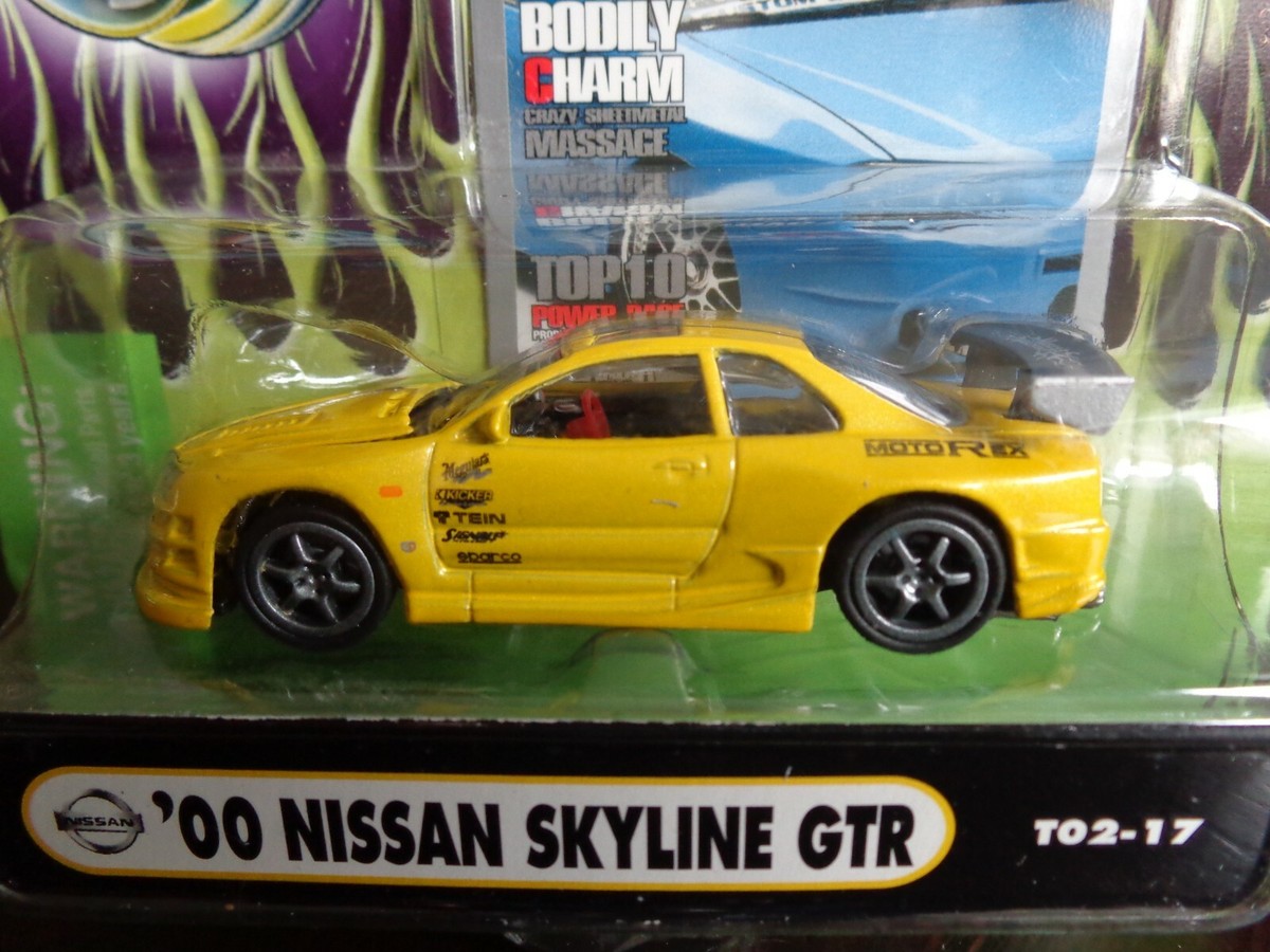 2000 NISSAN SKYLINE GTR IMPORT TUNER YELLOW MUSCLE MACHINES 1/64