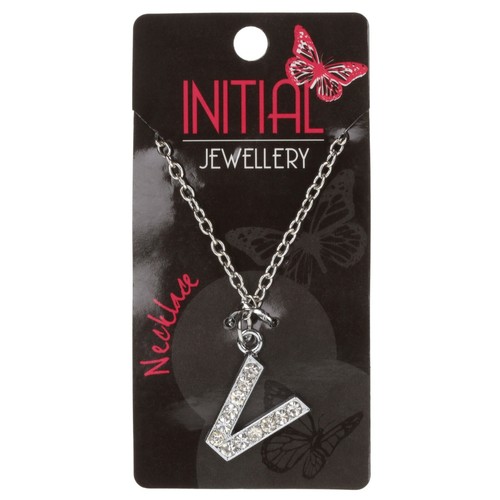 Collar Letra Inicial Color Plata Colgante Cristal Alfabeto Personalizado A-Z - Imagen 50 de 56