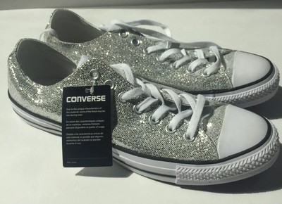 silver sparkle converse