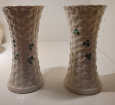 Beautiful Bellek pottery pair of vases - approximately 5.5'' tall diameter 2.5''