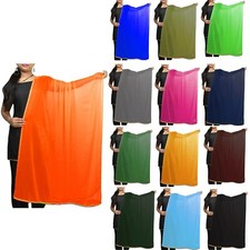 Chiffon Dupatta Long Stols With Pom Pom Lace Solid Plain Neck Scarf For Women's