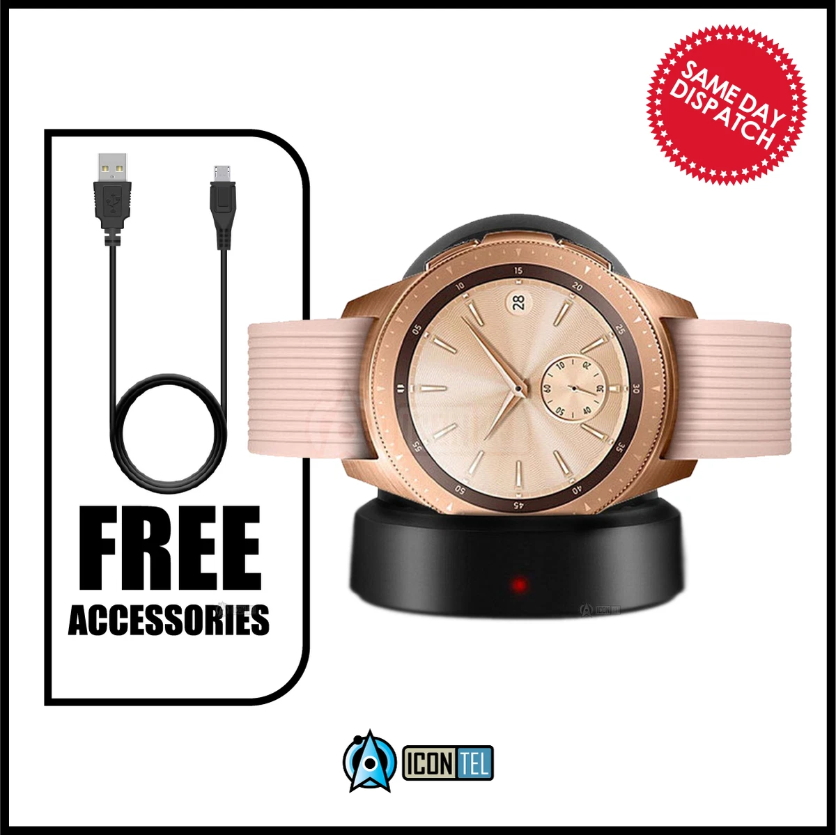 Samsung Galaxy 42mm SM R810 Bluetooth Smartwatch Rose Gold