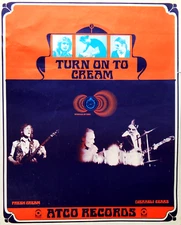 ORIGINAL "TURN ON TO CREAM" BAND PROMO POSTER BOB MASSE 1968 ATCO DISRAELI GEARS
