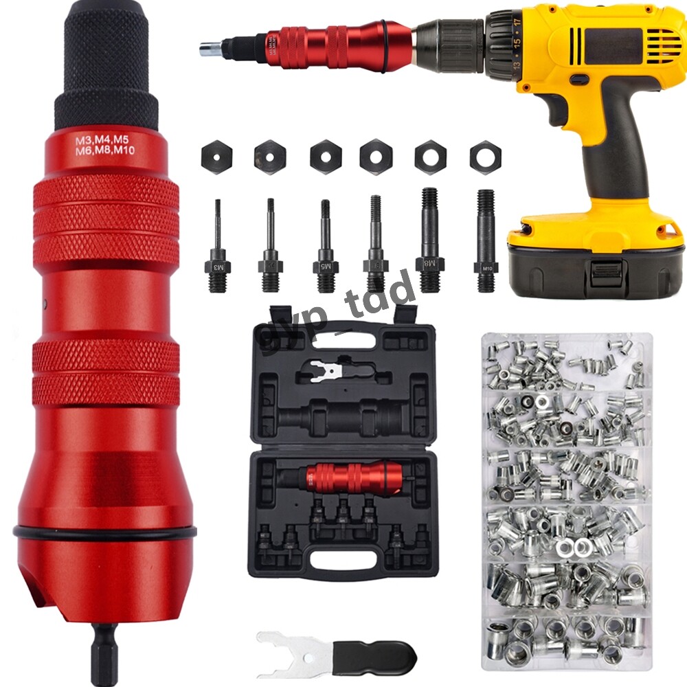 Rivet Nut Tool Rivnut Insert Threaded Nutsert M3M10 Adapter for 1/4