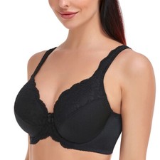 Women's Plus Size Lace Non Padded Minimizer Full Figure Underwire Bra 32-54 C-J