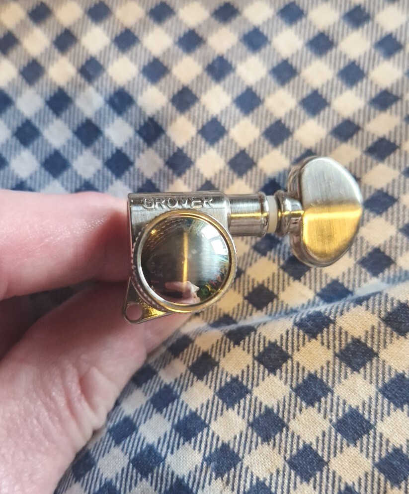 Grover 6 Inline Locking Tuners Brushed Nickel. 45° Mount. eBay