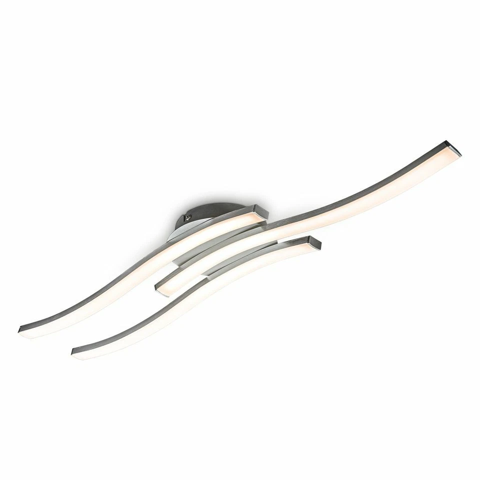 Plafonnier LED design moderne éclairage plafond 18W blanche chaude finition alu - Photo 2/4