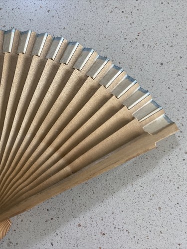 Antique Victorian Era Hand Fan Cloth Sandalwood Spanish Western Theme Free Ship - Picture 11 of 11