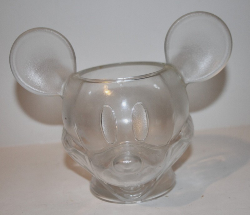 RARE & Vintage MICKEY MOUSE Clear ACRYLIC HEAD Shave Ice CUP Disney SOUVENIR