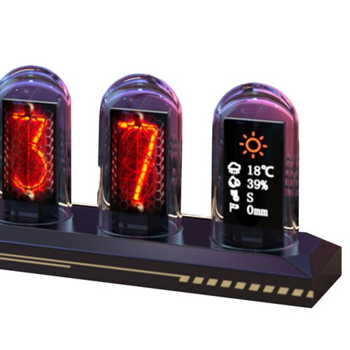 RGB Nixie Tube Clock LED Glows IPS Color Screen Gaming Desk Decor DIY background - Picture 5 of 13