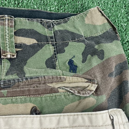 Polo Ralph Lauren Cargo Shorts Adult Big Tall Size 50B 52B Camo Khaki Mens 2 Lot - Imagen 4 de 17